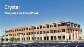  Presentation with modern building - Slides consisting of hospital warehouse - modern commercial building background and a  colored foreground