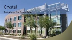  Presentation with facility layout - Audience pleasing slide deck consisting of hospital warehouse - modern commercial facility backdrop and a  colored foreground