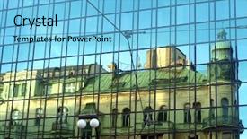  Presentation with house building - Presentation theme having hospital warehouse - old house mirror in modern background and a  colored foreground