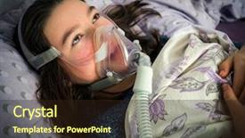  Presentation with hospital mask - Colorful presentation enhanced with hospital with an oxygen backdrop and a wine colored foreground