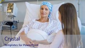  Presentation with chemotherapy - Audience pleasing PPT layouts consisting of hospital woman receiving cancer chemotherapy backdrop and a lemonade colored foreground