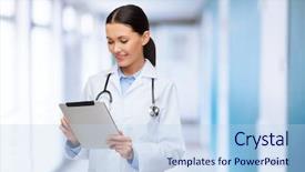  Presentation with healthcare technology - Beautiful PPT layouts featuring hospital worker - healthcare technology and medicine concept backdrop and a light blue colored foreground