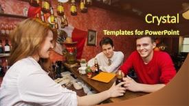  Presentation with bartender - Audience pleasing slides consisting of mexican restaurant - female bartender serving beer backdrop and a tawny brown colored foreground