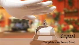  Presentation with hospitality - Presentation enhanced with man using a hotel background and a coral colored foreground