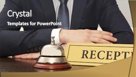  Presentation with bell service - Audience pleasing presentation design consisting of industrial visit - hotel concierge service bell backdrop and a dark gray colored foreground