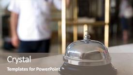  Presentation with hotel - PPT theme featuring hotels bell - hotel concierge background and a gray colored foreground