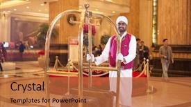  Presentation with luxury hotel - Slides consisting of porter service in luxury hotel background and a red colored foreground