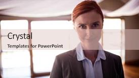  Presentation with hospitality hotel reception female receptionist - Presentation theme with hospitality management - beautiful female manager standing background and a lemonade colored foreground