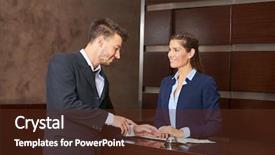  Presentation with city line map - Colorful presentation design enhanced with hospitality tourism - woman at hotel reception backdrop and a tawny brown colored foreground