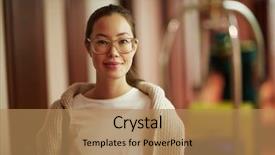  Presentation with hotel industry - Cool new slides with hospitality tourism industry - portrait of smiling asian woman backdrop and a coral colored foreground
