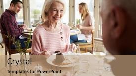  Presentation with dessert kuih ondeh ondeh - Colorful presentation theme enhanced with hospitality tourism industry - senior couple enjoying dessert backdrop and a  colored foreground