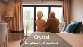  Presentation with hotel industry - Presentation consisting of hospitality tourism industry - senior couple on vacation sitting background and a  colored foreground