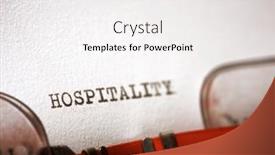  Presentation with hospitality - PPT theme with hospitality-word-written background and a  colored foreground