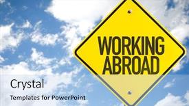  Presentation with sky is the limit - PPT theme with host family - working abroad sign with sky background and a light blue colored foreground