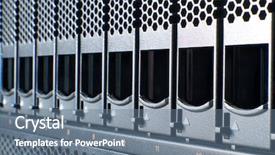  Presentation with data driven - Slides with hosted services - detail of data center background and a  colored foreground