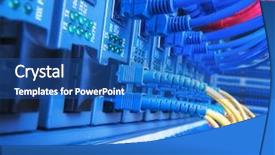  Presentation with optic - PPT theme having hosted services - fiber optic connecting on core background and a ocean colored foreground