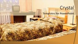  Presentation with hostel - PPT theme with hostel - interior rooms in the motel background and a lemonade colored foreground