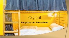  Presentation with hostel - Cool new presentation theme with hostel-dormitory-beds-arranged backdrop and a yellow colored foreground