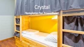  Presentation with hostel - Beautiful PPT layouts featuring hostel dormitory beds arranged backdrop and a gray colored foreground