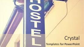  Presentation with hostel - Amazing PPT theme having old inn - hostel sign instagram style filtred backdrop and a lemonade colored foreground