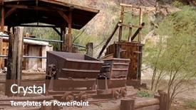  Presentation with ore - Slide deck enhanced with hostelry - silver mine and ore cars background and a tawny brown colored foreground