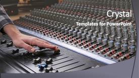  Presentation with radio - Slide set featuring hosting - radio host working with mixer background and a dark gray colored foreground