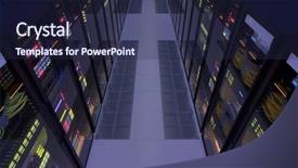  Presentation with crypto - Presentation with computer cluster supercomputer virtual server background and a tawny brown colored foreground