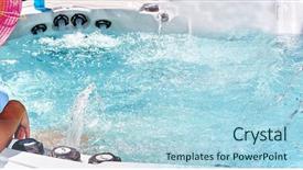  Presentation with spa - Beautiful PPT theme featuring hot - girl in spa backdrop and a light blue colored foreground