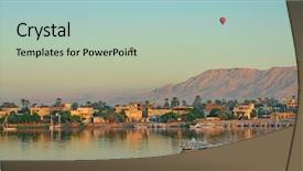  Presentation with egypt toothpaste - PPT layouts enhanced with hot air ballon - balloons above luxor egypt background and a light blue colored foreground