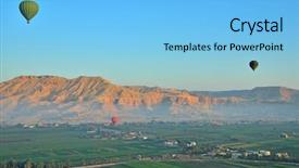  Presentation with dawn - PPT theme having hot air ballon - balloons above luxor egypt background and a light blue colored foreground