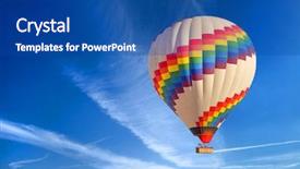  Presentation with animated hot air ballon - Audience pleasing slide set consisting of hot-air balloon and blue backdrop and a ocean colored foreground