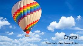  Presentation with balloon - Slide set enhanced with hot-air balloon and blue background and a  colored foreground