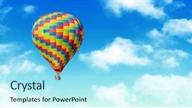  Presentation with animated hot air balloon - Cool new slides with hot-air balloon and blue backdrop and a  colored foreground