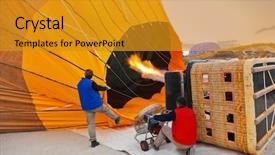  Presentation with cappadocia - Audience pleasing presentation consisting of hot air balloon and pilots backdrop and a gold colored foreground