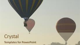  Presentation with animated hot air ballon - Amazing PPT theme having hot air balloon festival 23 backdrop and a soft green colored foreground