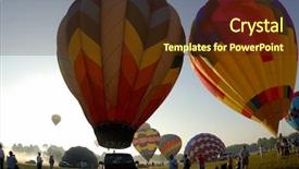  Presentation with animated hot air balloon - Slide deck with hot air balloon festival 82 background and a tawny brown colored foreground