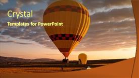  Presentation with festival - Slide set enhanced with hot-air-balloon-festival-ending background and a tawny brown colored foreground