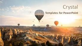  Presentation with cappadocia - Beautiful theme featuring hot-air-balloon-flying-over backdrop and a cream colored foreground