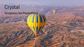  Presentation with balloon - Beautiful presentation featuring hot air balloon flying backdrop and a light blue colored foreground