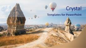  Presentation with cappadocia - Audience pleasing presentation consisting of hot air balloon flying backdrop and a lemonade colored foreground