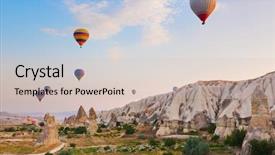 Presentation with cappadocia - Slides having hot air balloon flying background and a soft green colored foreground