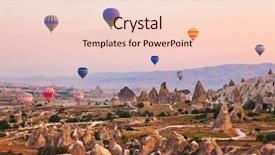  Presentation with balloon - Slide set enhanced with hot air balloon flying background and a lemonade colored foreground