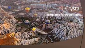  Presentation with cappadocia - Colorful slide deck enhanced with hot air balloon flying backdrop and a gray colored foreground