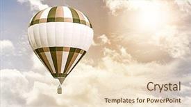  Presentation with sky sun - Cool new slide deck with hot air balloon flying backdrop and a lemonade colored foreground