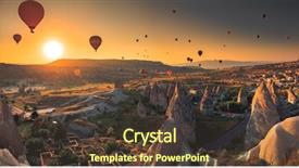  Presentation with cappadocia - PPT theme enhanced with hot air balloon flying background and a tawny brown colored foreground
