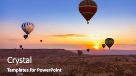  Presentation with animated hot air balloon - Amazing slide deck having hot air balloon flying backdrop and a tawny brown colored foreground