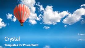  Presentation with animated hot air ballon - Theme featuring hot air balloon in blue background and a teal colored foreground