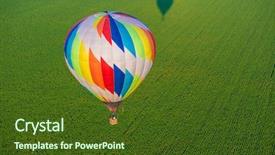  Presentation with balloon - Slide deck enhanced with hot air balloon is flying background and a tawny brown colored foreground