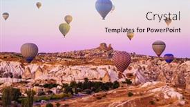  Presentation with hot air balloons - PPT theme having hot-air-balloons-competition background and a lemonade colored foreground