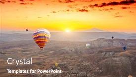  Presentation with hot air balloons - Slide deck with hot-air-balloons-floating background and a violet colored foreground